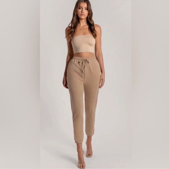 Meshki Tan Track Pants - Picture 1 of 5